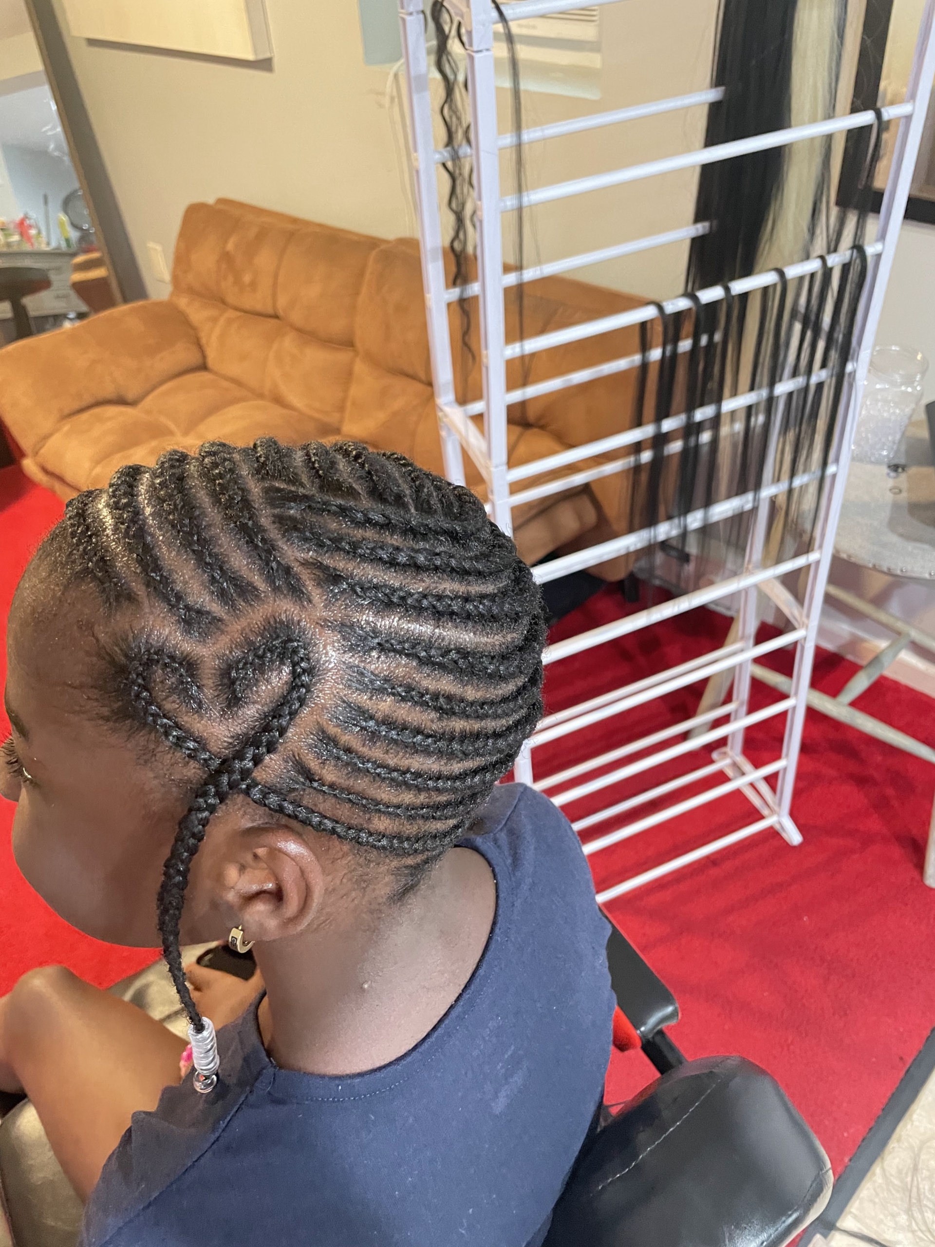 Heart Cornrows Design (Natural)